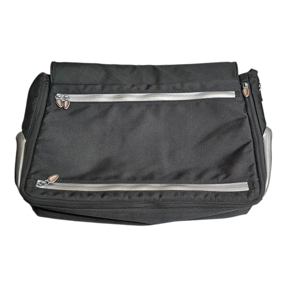 Tumi Ducati Corse Messenger Bag Laptop Crossbody Shoulder Travel Gray Orange